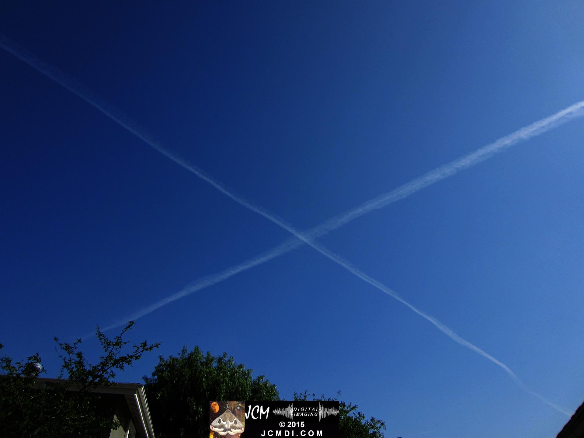 X marks the sky jet trails
